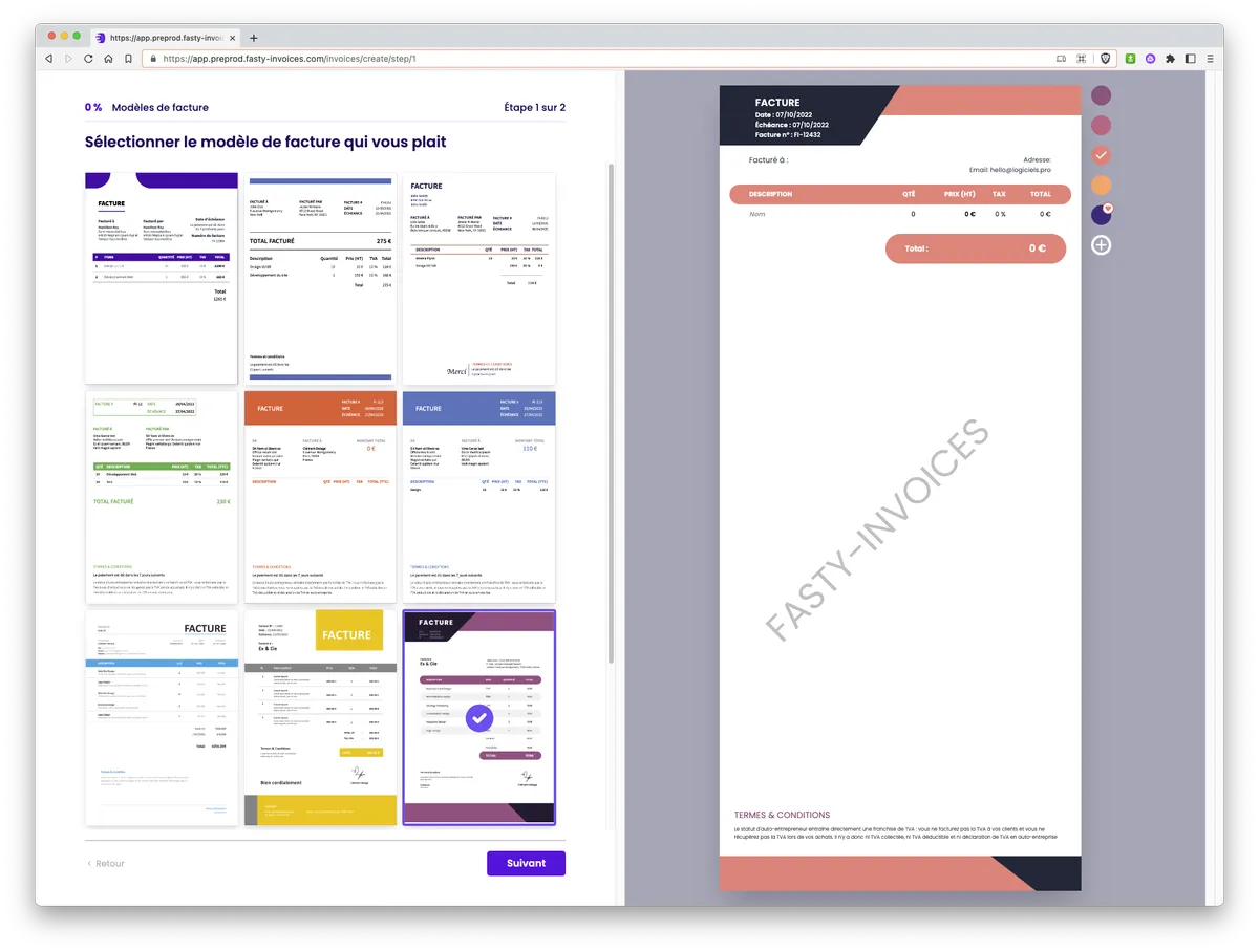 Fasty-Invoices Création factures Fasty-Invoices Création factures