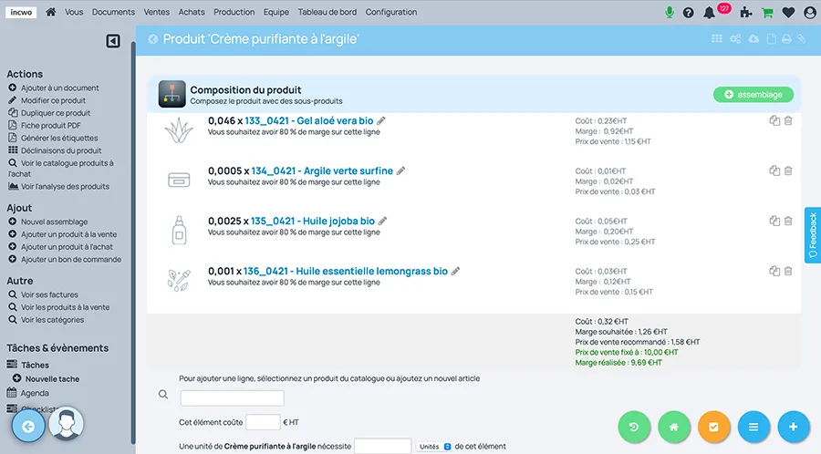 incwo capture ecran produits