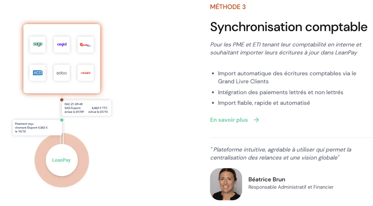 LeanPay : synchronisation comptable LeanPay : synchronisation comptable