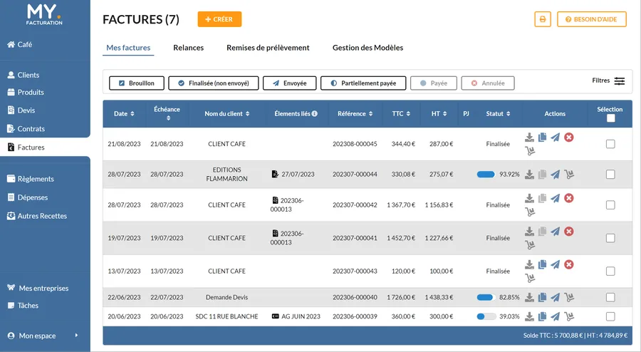 my facturation interface 2