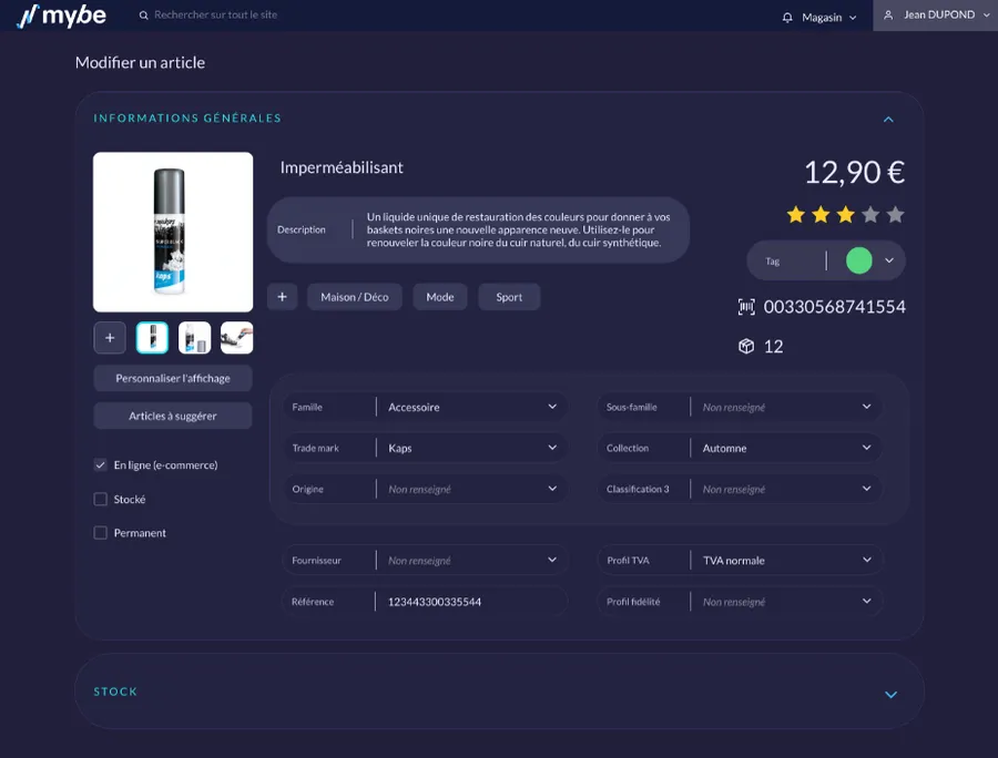 mybe : interface fiche article mybe : interface fiche article