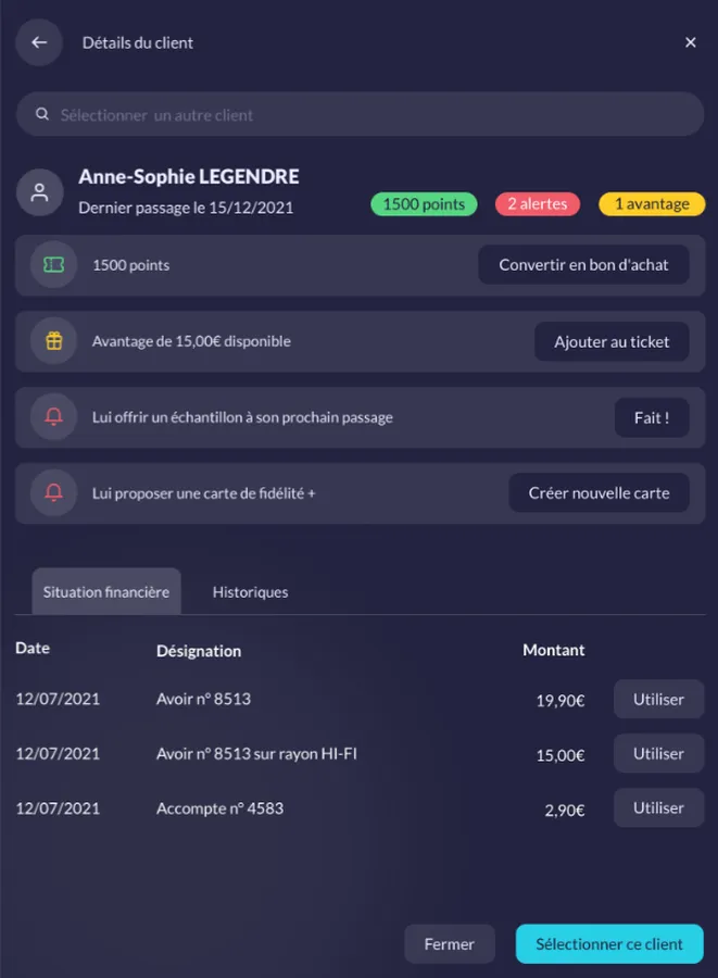 mybe : interface fidélité client mybe : interface fidélité client