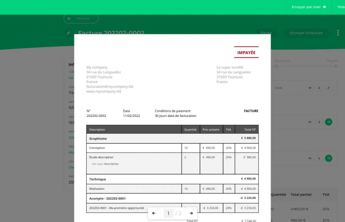 Pandra fonctionnalites gestion factures 2