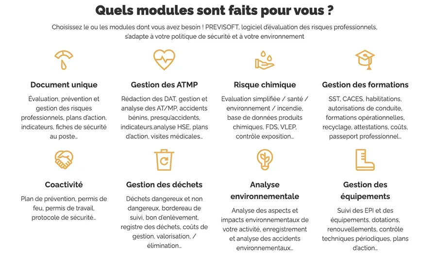 Previsoft : fonctionnalités Previsoft : fonctionnalités
