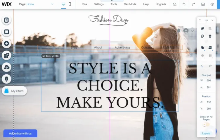 site evenementiel wix