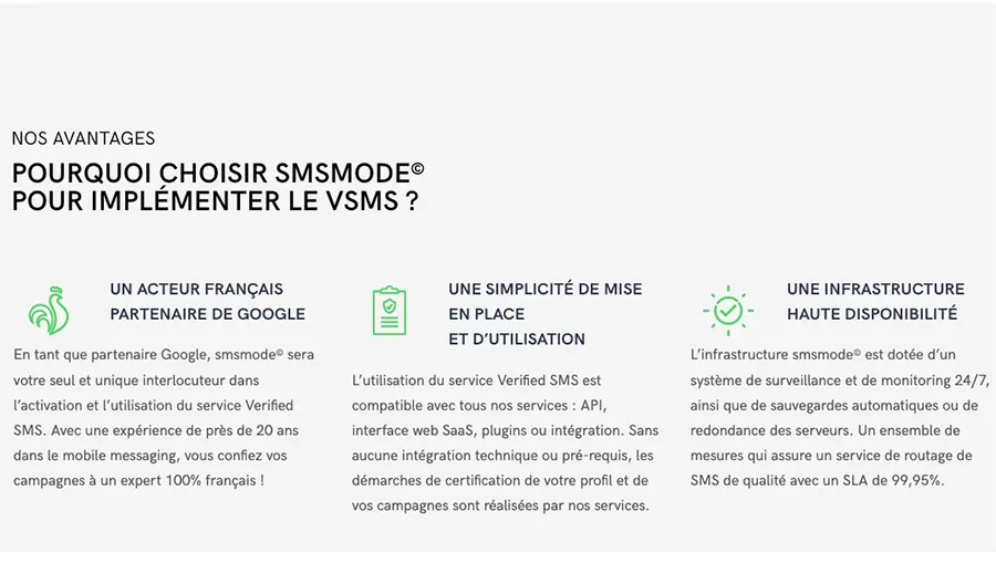 smsmode© : fonctionnalités VSMS smsmode© : fonctionnalités VSMS