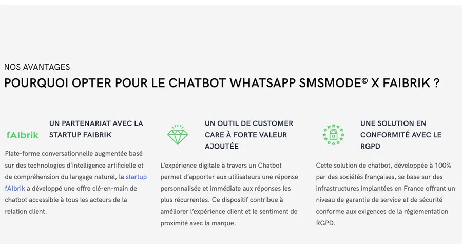 smsmode© : fonctionnalités WhatsApp chatbot smsmode© : fonctionnalités WhatsApp chatbot