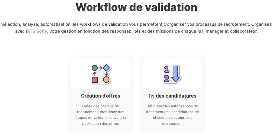 Softy : fonctionnalités workflow de validation Softy : fonctionnalités workflow de validation