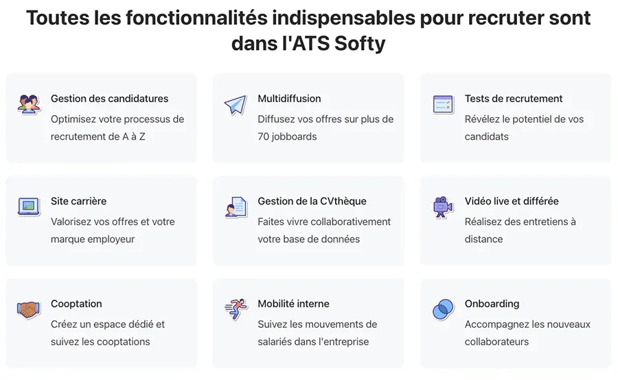 Softy : fonctionnalités Softy : fonctionnalités