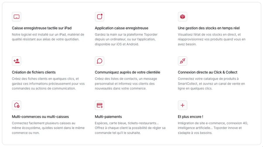 Toporder : fonctionnalités Toporder : fonctionnalités