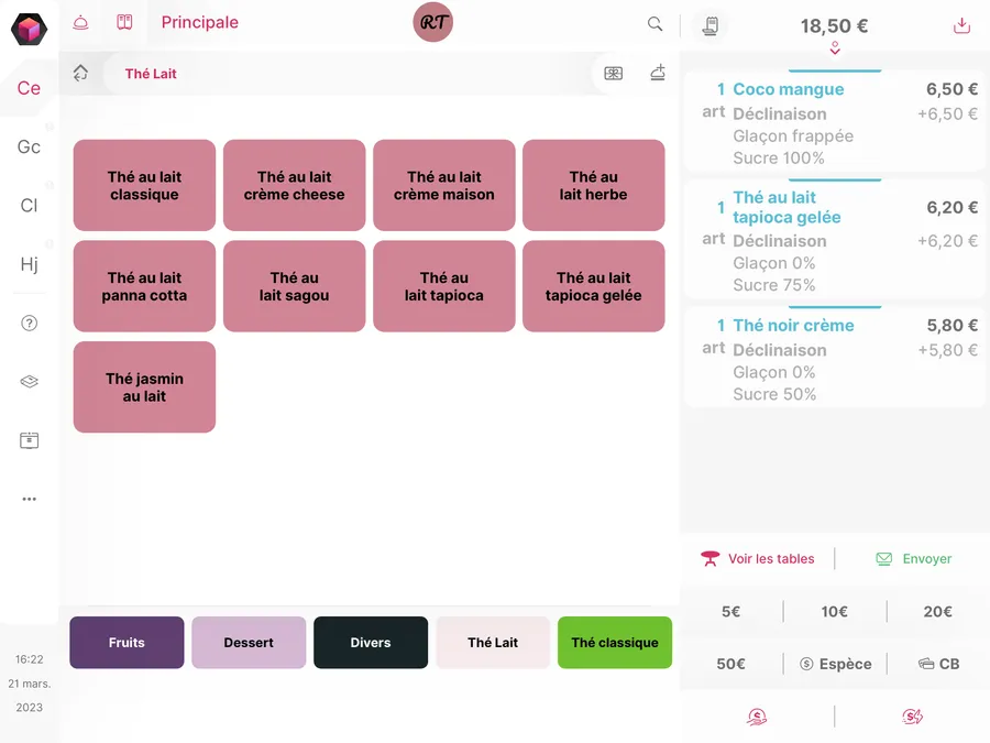 Toporder : interface caisse Toporder : interface caisse