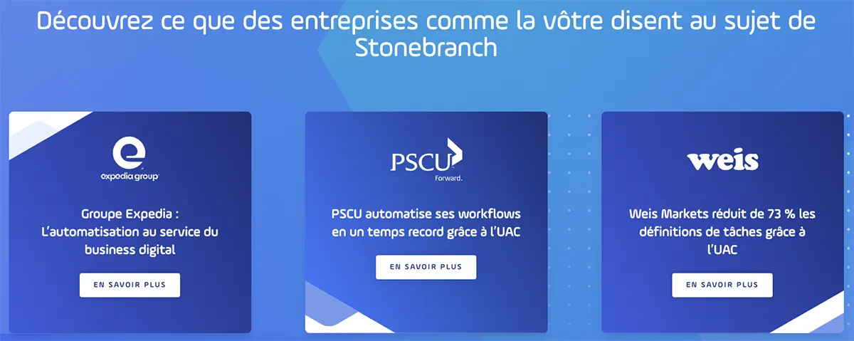 Stonebranch : références clients Stonebranch : références clients