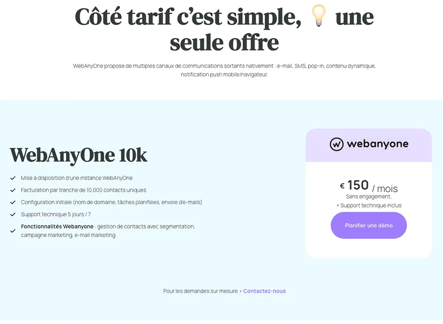 WebAnyOne prix WebAnyOne prix