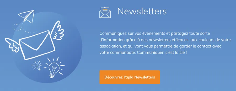 Yapla : fonctionnalités newsletters Yapla : fonctionnalités newsletters