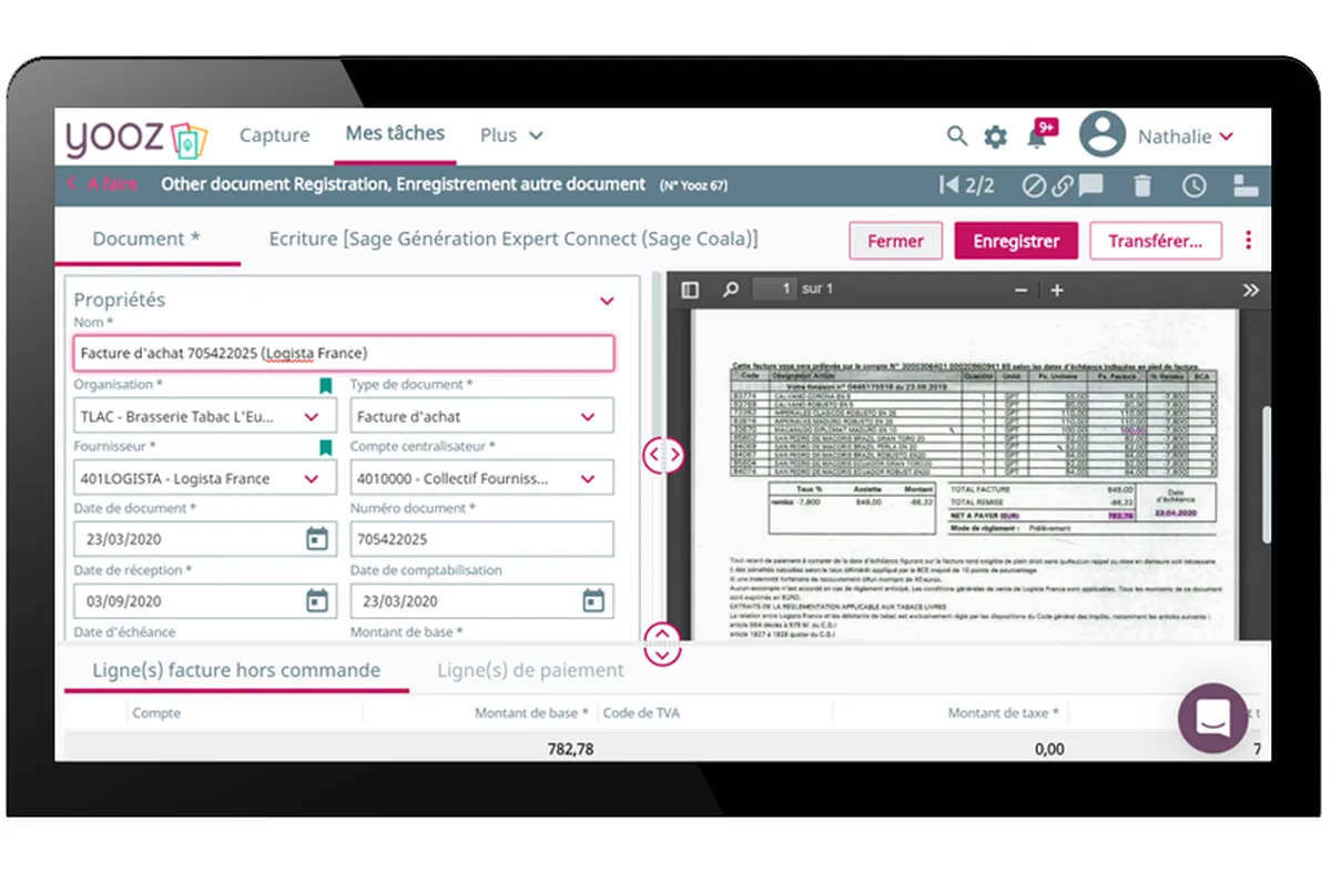 yooz interface enregistrement