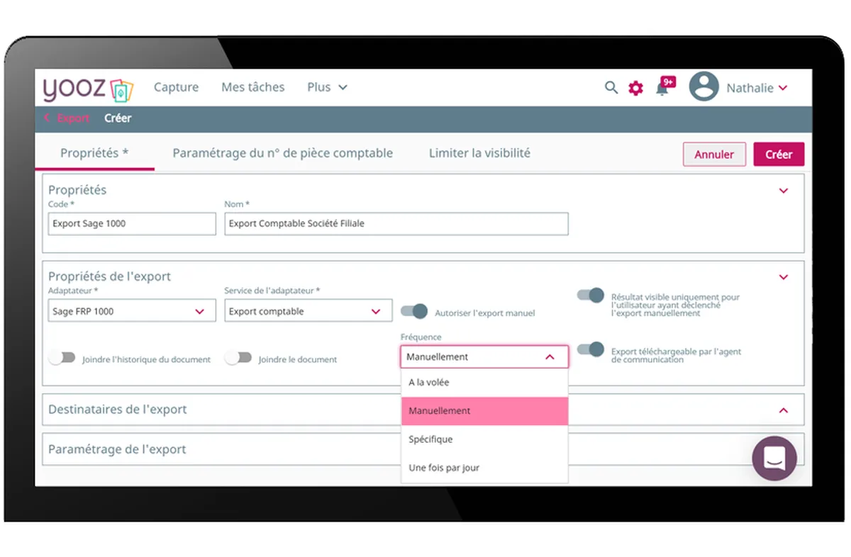 yooz interface export
