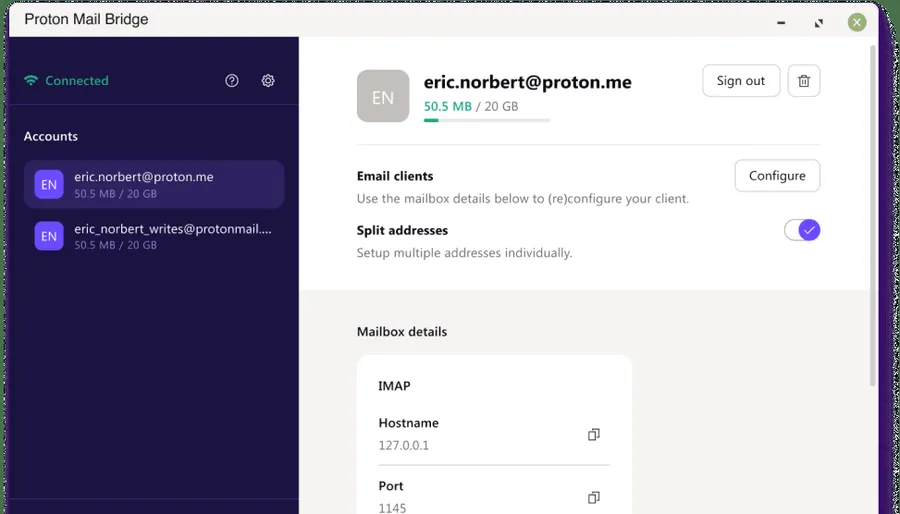 proton mail bridge