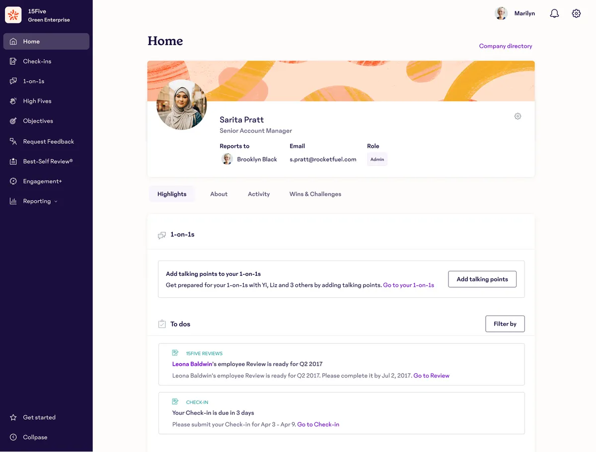 15Five : avis des utilisateurs, avantages & inconvénients de ce logiciel d'engagement collaborateur