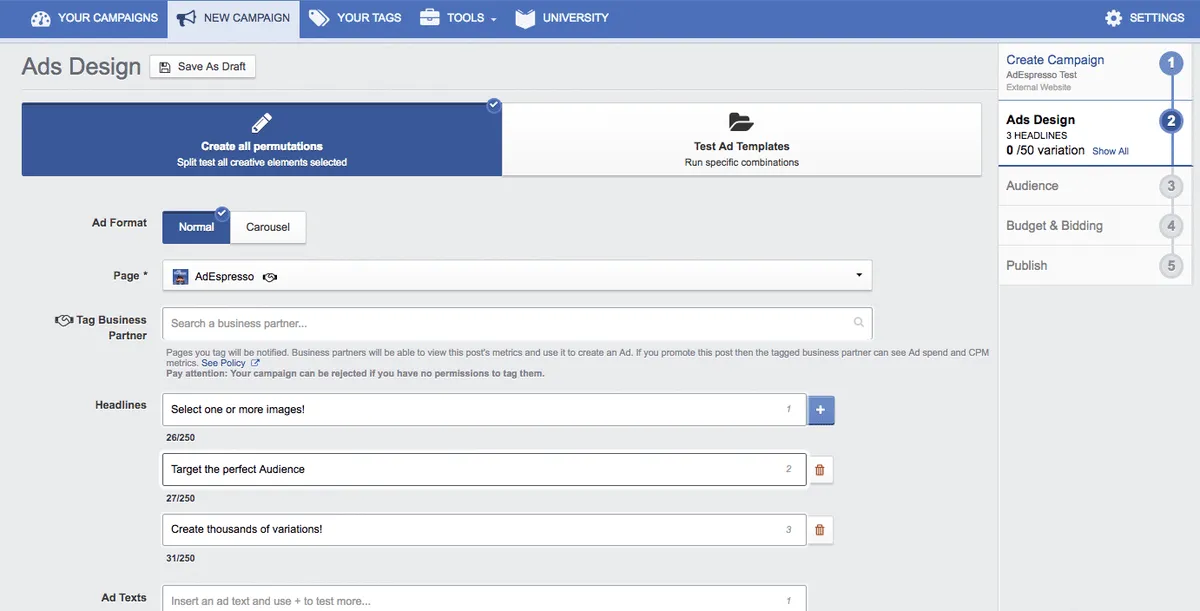 AdEspresso : avis des utilisateurs, avantages & inconvénients de ce logiciel de publicité sur les réseaux sociaux AdEspresso : avis des utilisateurs, avantages & inconvénients de ce logiciel de publicité sur les réseaux sociaux