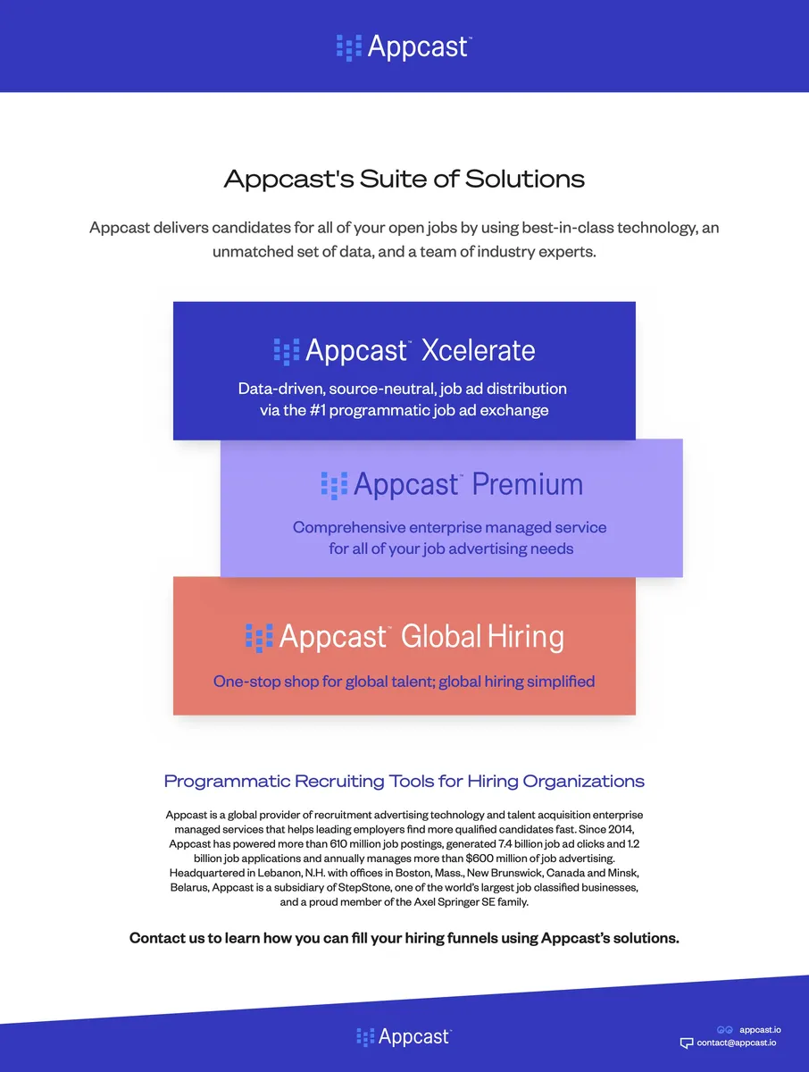Appcast : avis des utilisateurs, avantages & inconvénients de ce logiciel de marketing RH Appcast : avis des utilisateurs, avantages & inconvénients de ce logiciel de marketing RH