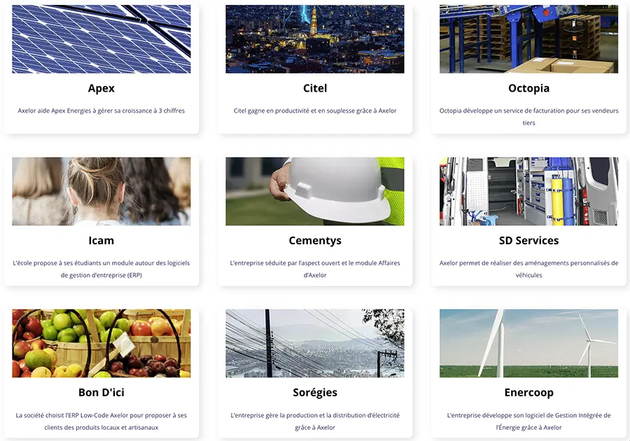 Axelor : Références clients
