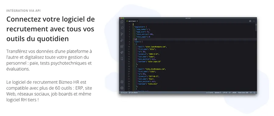 Bizneo ATS : intégrations Bizneo ATS : intégrations