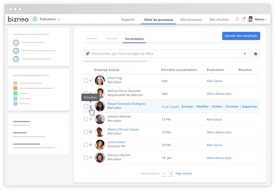 Bizneo HR : interface gestion competences GPEC