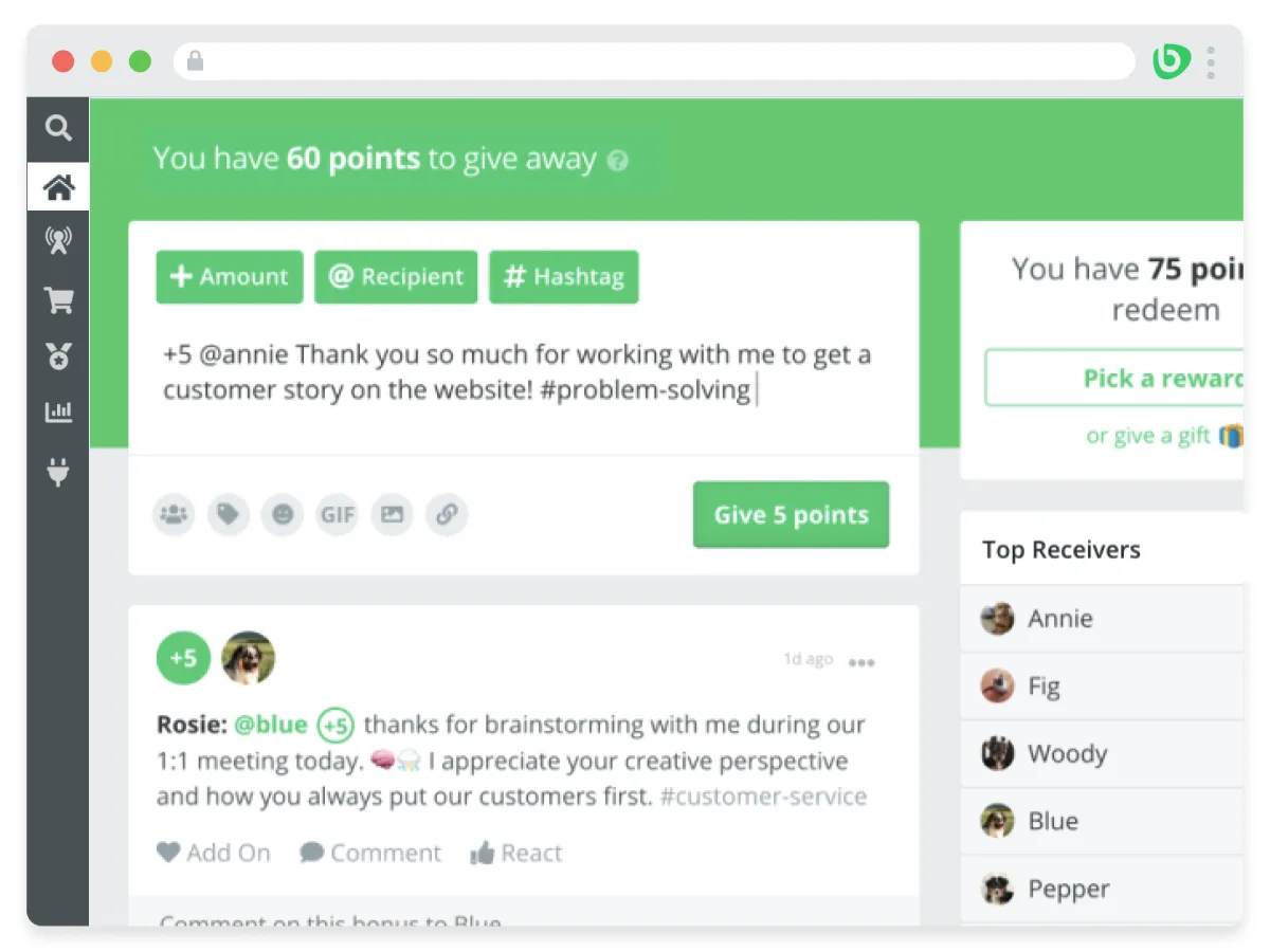 Bonusly : avis des utilisateurs, avantages & inconvénients de ce logiciel de reconnaissance des employés
