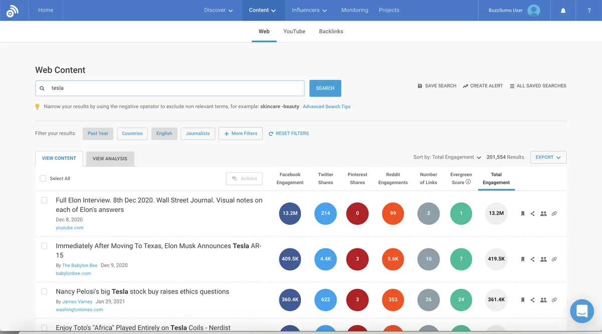 Buzzsumo : avis des utilisateurs, avantages & inconvénients de ce logiciel de marketing sur les réseaux sociaux / social listening