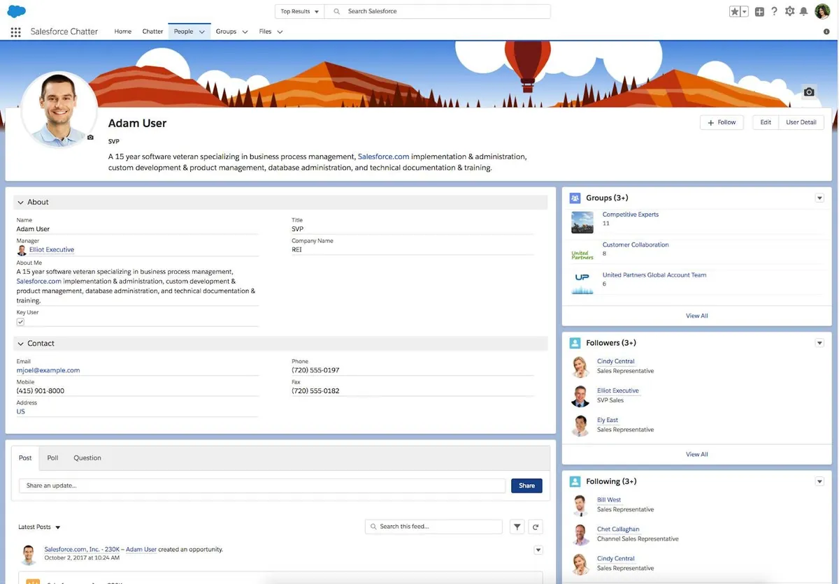 Salesforce Chatter : avis des utilisateurs, avantages & inconvénients de ce logiciel de réseau social d'entreprise Salesforce Chatter : avis des utilisateurs, avantages & inconvénients de ce logiciel de réseau social d'entreprise