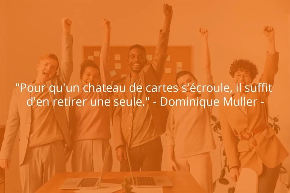 Citation de Dominique Muller sur le travail d'équipe et l'échec.