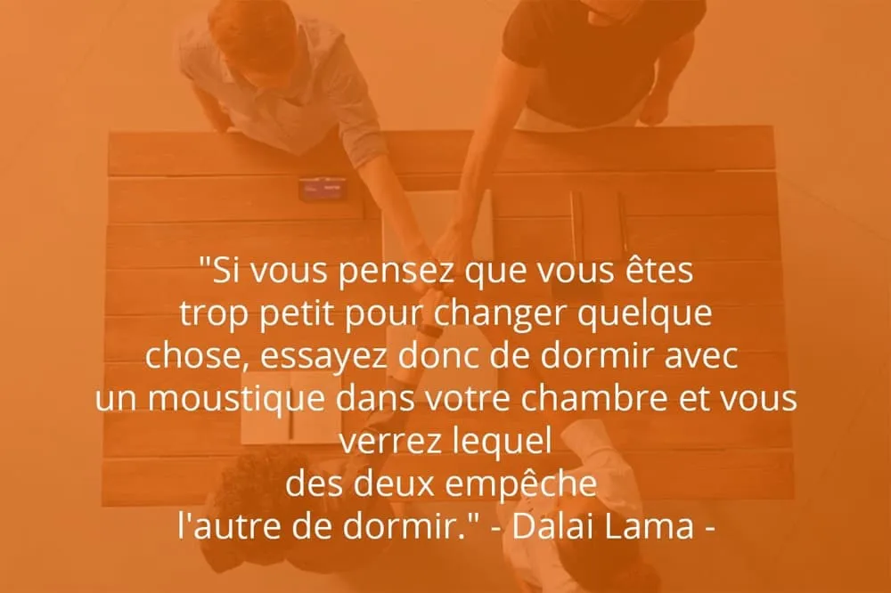 Citation de Dalai Lama sur le succès et l'importance de chacun.