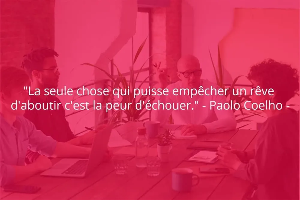 Citation de Paolo Coelho sur le succès et la peur d'échouer.