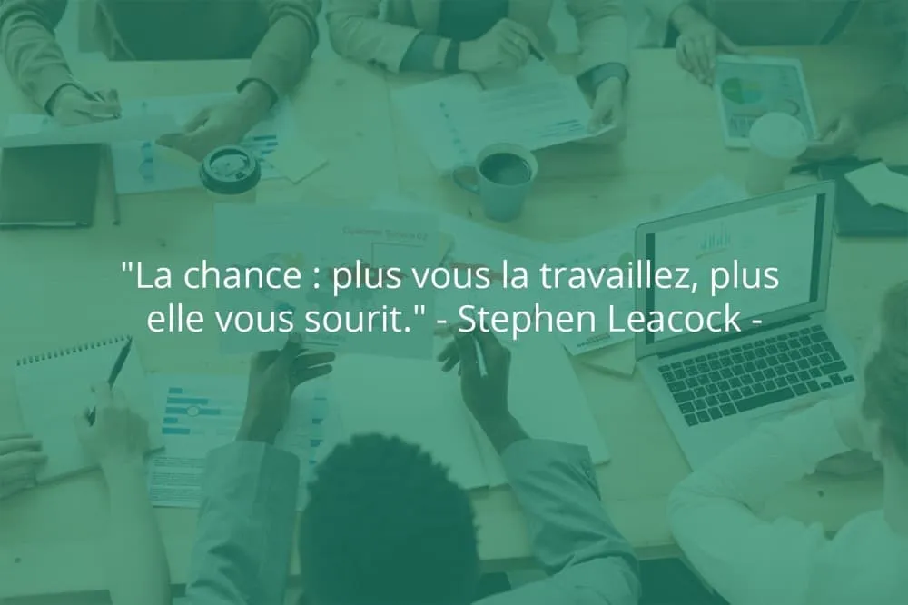 Citation de Stephen Leacock sur le succès et le travail.