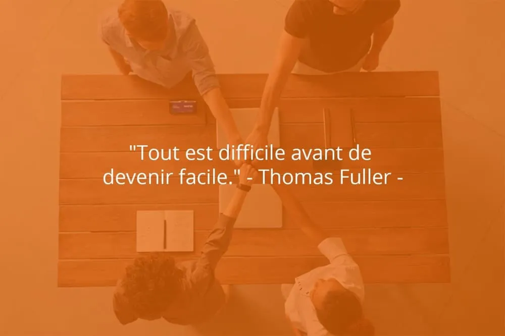 Citation de Thomas Fuller sur le succès et la difficulté.