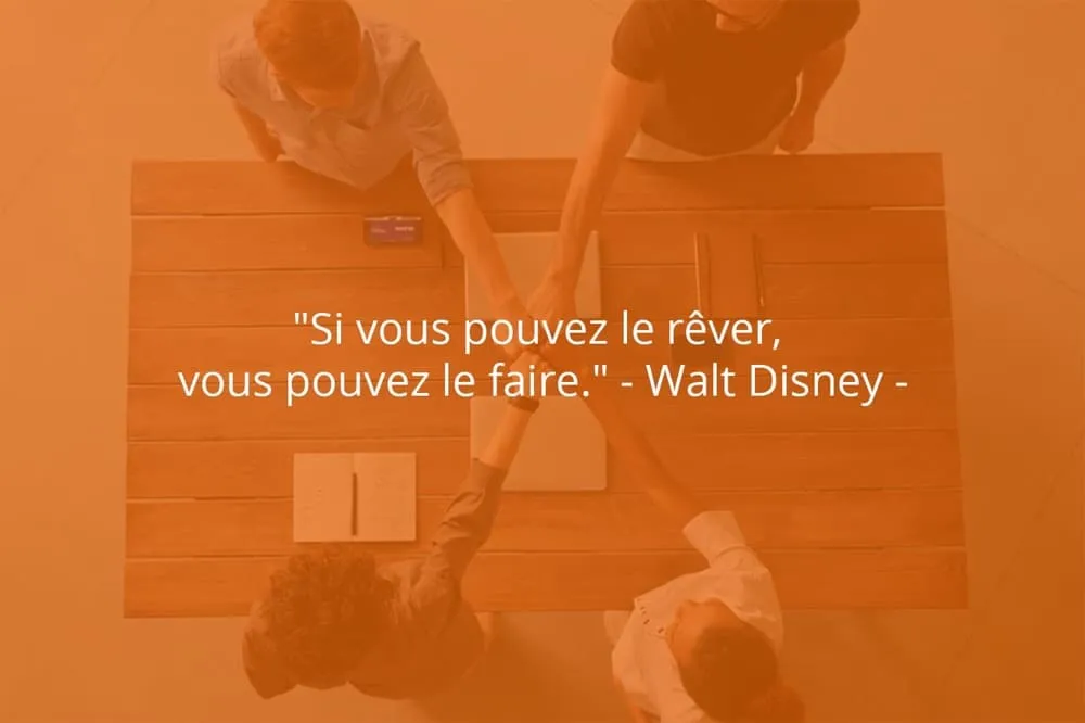 Citation de Walt Disney sur le succès et le rêve.