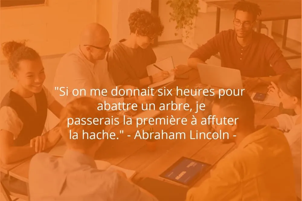 Citation de Abraham Lincoln sur le travail et le succès.