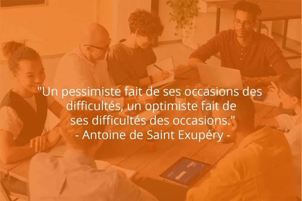 Citation de Antoine de Saint Exupéry sur le travail et le pessimisme.