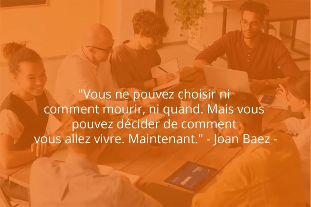 Citation de Joan Baez sur le travail et la vie.