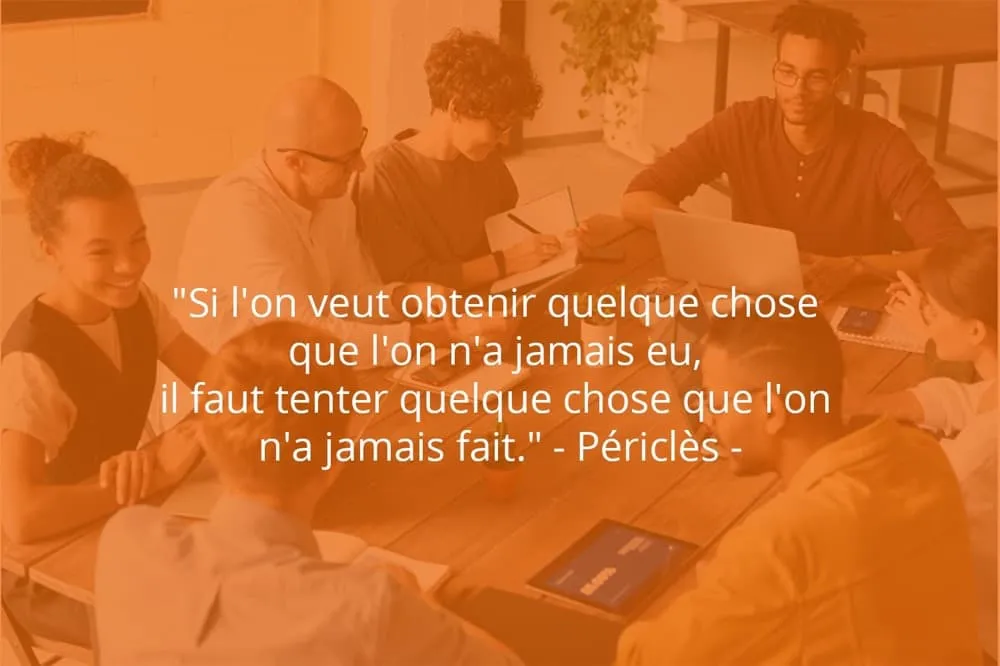Citation de Périclès sur le travail et les essais.