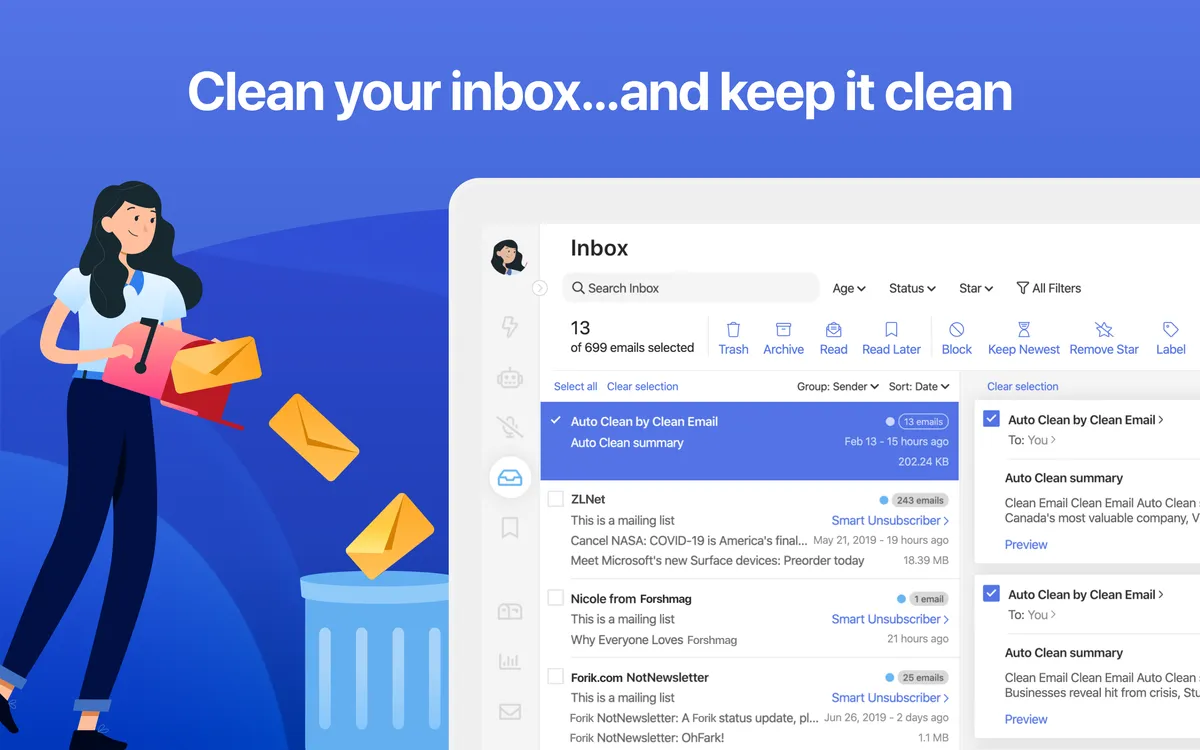 Clean Email : avis des utilisateurs, avantages & inconvénients de ce logiciel de gestion des emails