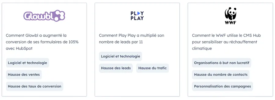 CMS Hub : références clients