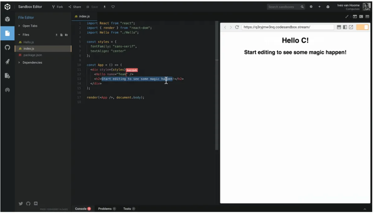 CodeSandbox : avis des utilisateurs, avantages & inconvénients de ce logiciel IDE CodeSandbox : avis des utilisateurs, avantages & inconvénients de ce logiciel IDE