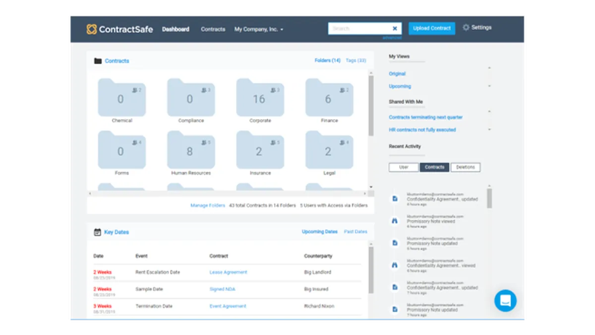 ContractSafe : avis des utilisateurs, avantages & inconvénients de ce logiciel de gestion de contrats ContractSafe : avis des utilisateurs, avantages & inconvénients de ce logiciel de gestion de contrats