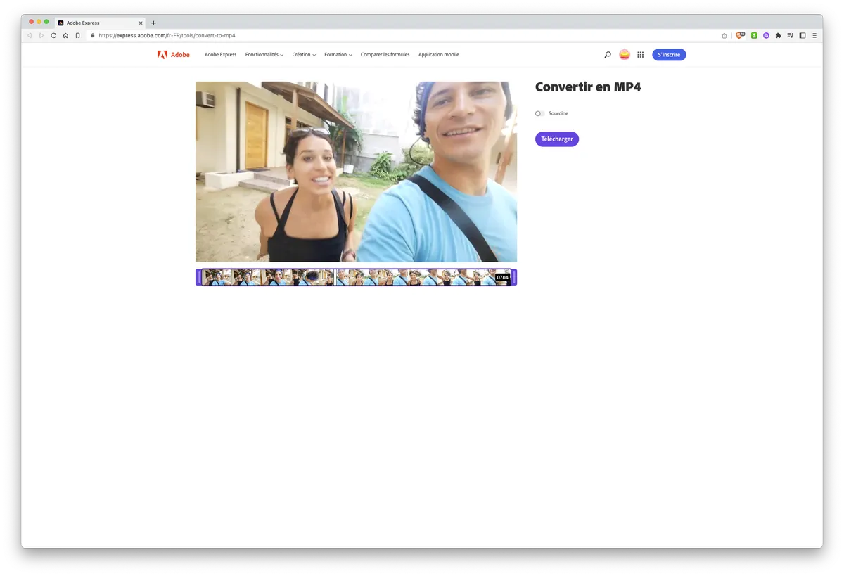 Convertir une vidéo avec Adobe Express (étape 3/4) Convertir une vidéo avec Adobe Express (étape 3/4)