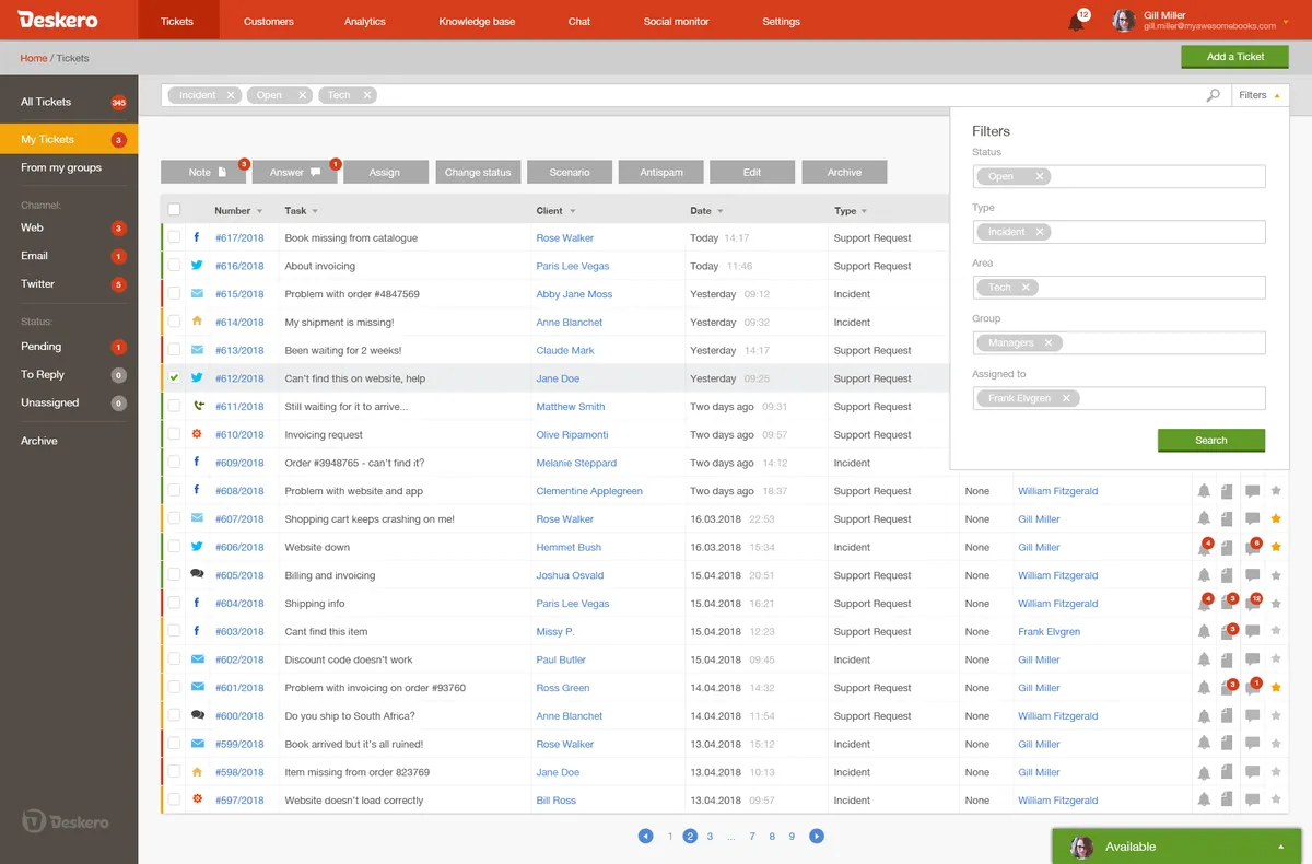 Deskero : avis des utilisateurs, avantages & inconvénients de ce logiciel helpdesk Deskero : avis des utilisateurs, avantages & inconvénients de ce logiciel helpdesk