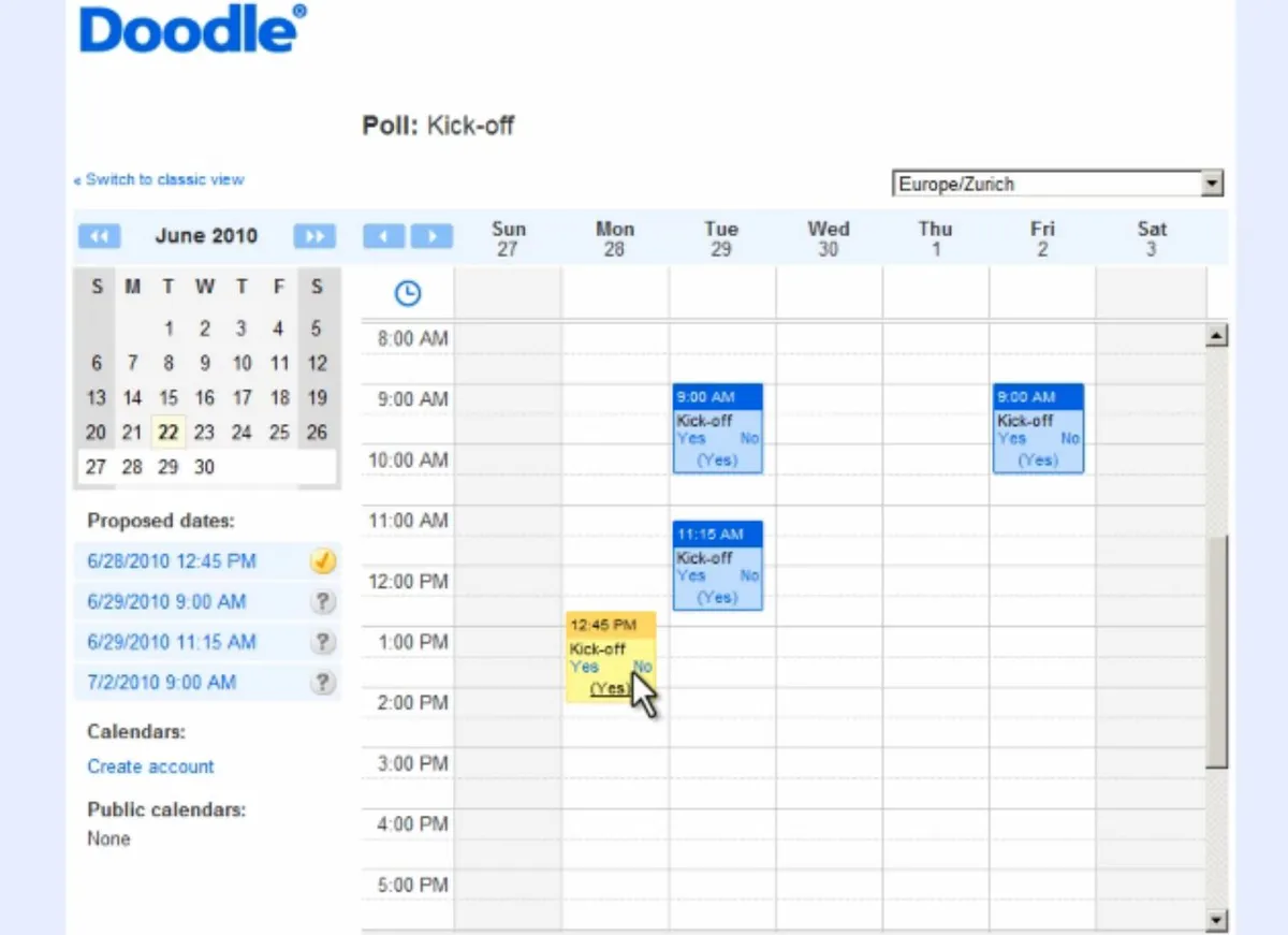 Doodle : avis des utilisateurs, avantages & inconvénients de ce logiciel de planning d'équipe Doodle : avis des utilisateurs, avantages & inconvénients de ce logiciel de planning d'équipe