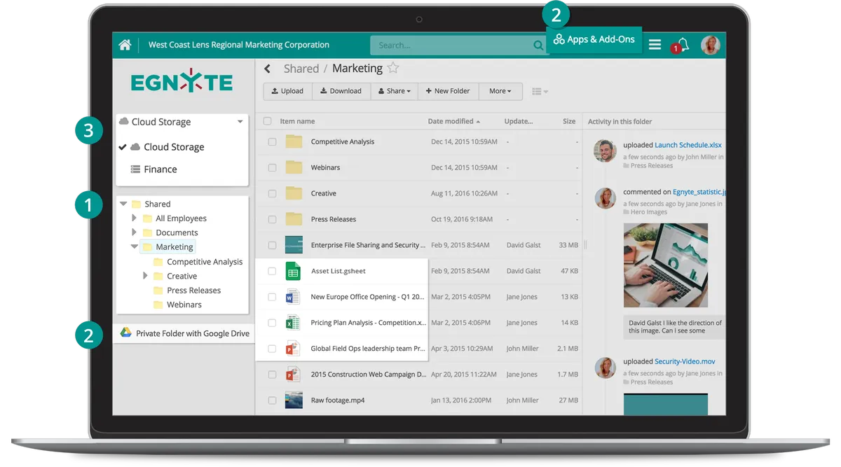 Egnyte : avis des utilisateurs, avantages & inconvénients de ce logiciel de stockage / partage fichiers