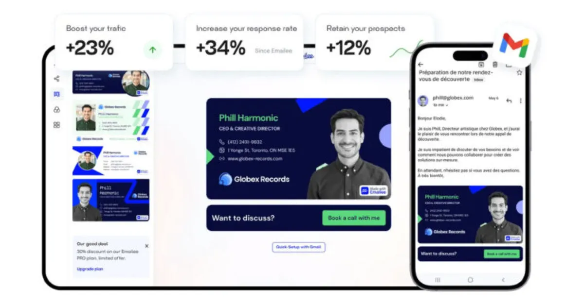 Emailee : avis des utilisateurs, avantages & inconvénients de ce logiciel de signature emails / personnalisation des courriels