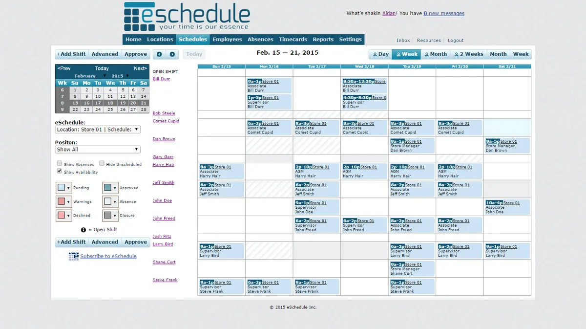 eSchedule : avis des utilisateurs, avantages & inconvénients de ce logiciel de planning d'équipe eSchedule : avis des utilisateurs, avantages & inconvénients de ce logiciel de planning d'équipe